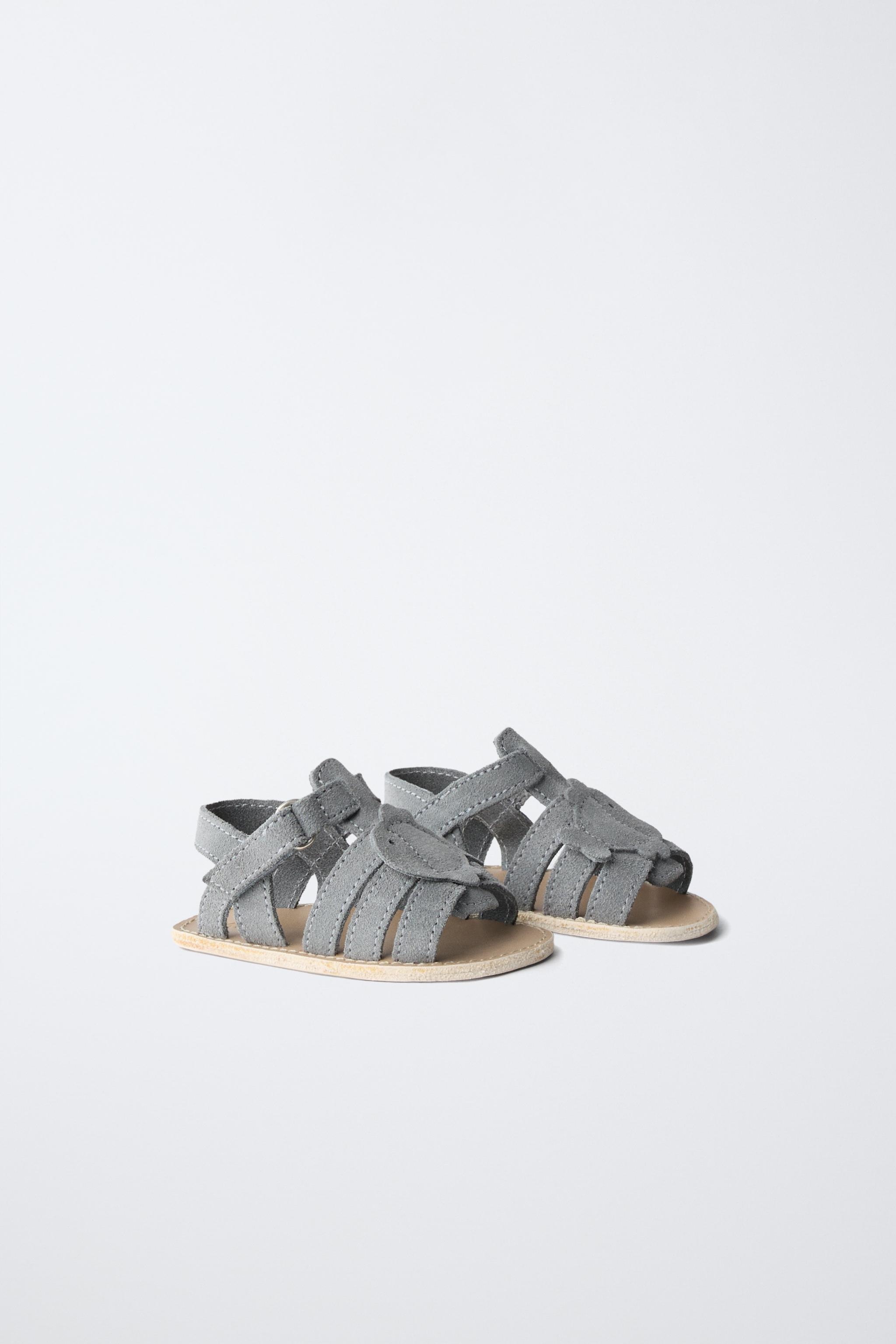 FISH LEATHER SANDALS — Blue