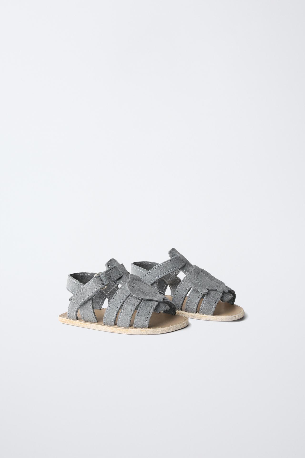 FISH LEATHER SANDALS — Blue