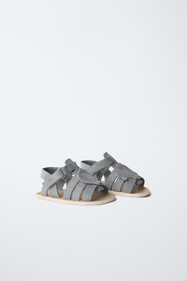 FISH LEATHER SANDALS — Blue 2
