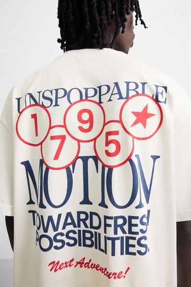 T-SHIRT À IMPRIMÉS COMBINÉS - Blanc de Zara - Image 5