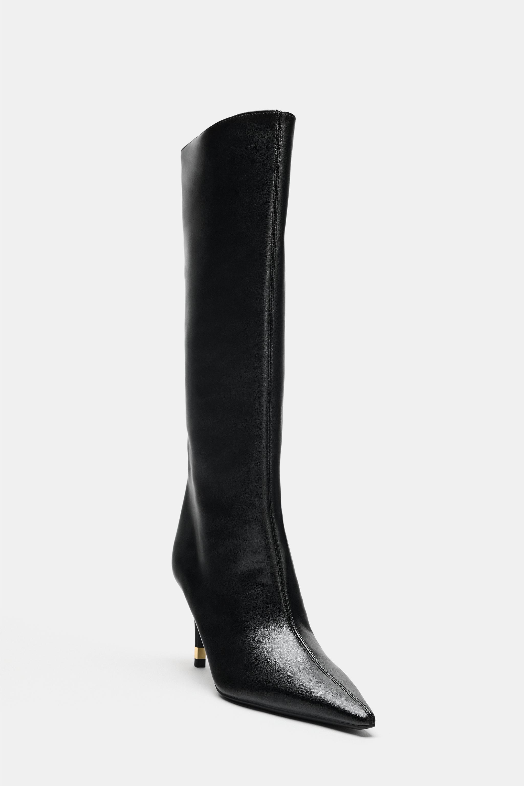 METALLIC DETAIL HEELED BOOTS