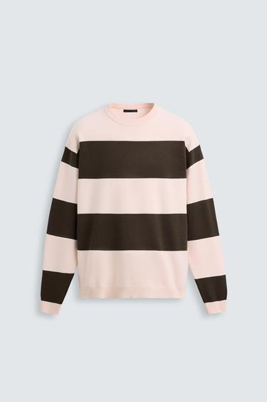 JERSEY ESTRUCTURA SOFT - Rayas marrones de Zara
