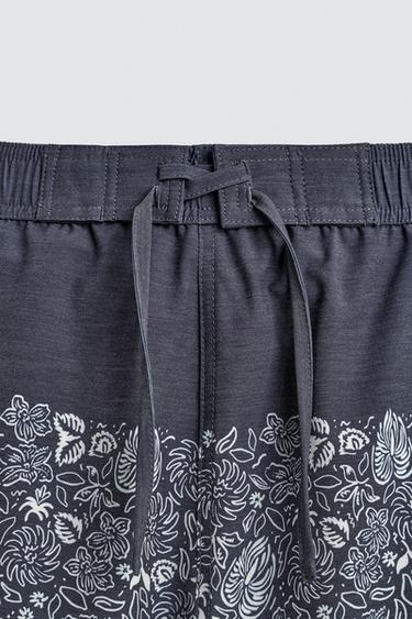 MAILLOT DE BAIN LONG À IMPRIMÉ FLORAL - Bleu marine de Zara - Image 7