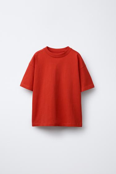 PLAIN MEDIUM WEIGHT T-SHIRT - Red by Zara