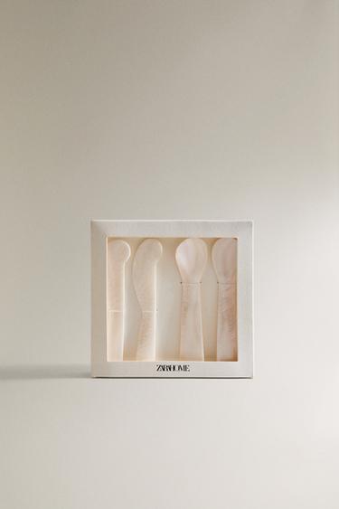 MOTHER-OF-PEARL BREAKFAST CUTLERY SET (SET OF 4) - Light beige by Zara - Image 3