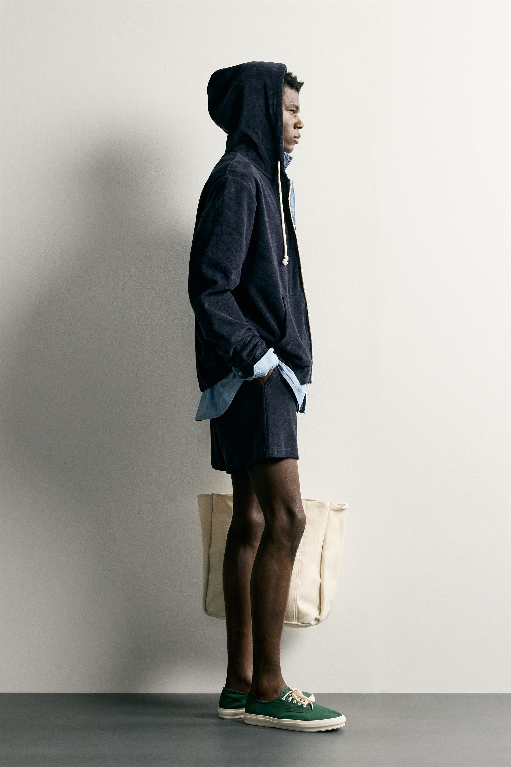 RELAXED FIT TERRY ZIP-UP HOODIE