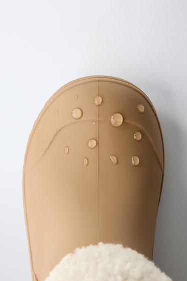 FAUX SHEARLING WELLIES - Caramel Brown by Zara - Image 7