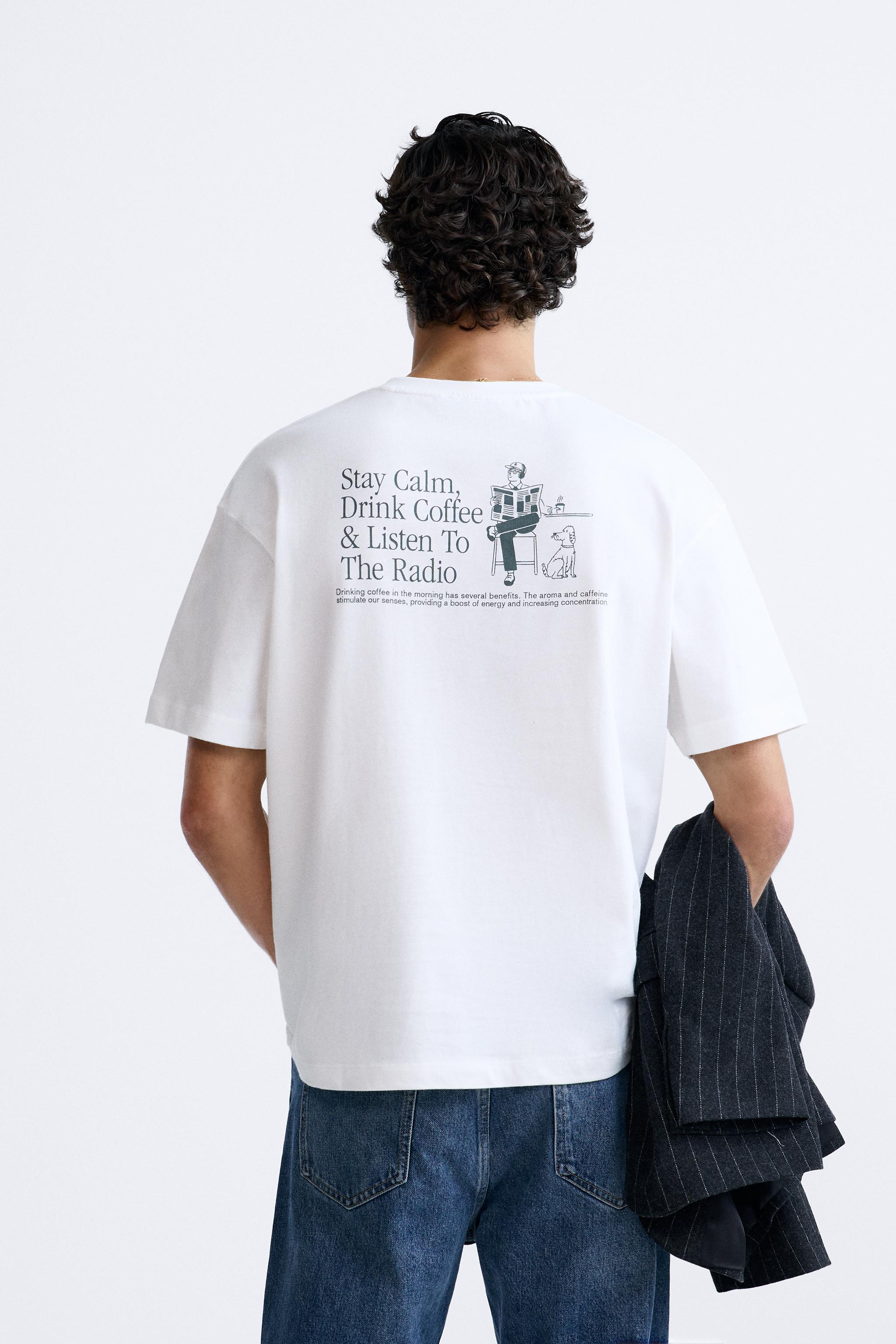 コントラストプリントTシャツ - ホワイト | ZARA Japan / 日本