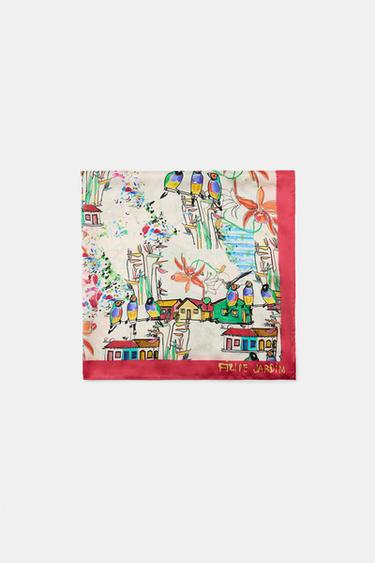 FILIPE JARDIM X ZARA PRINTED SILK SCARF - Multicoloured by Zara - Image 0