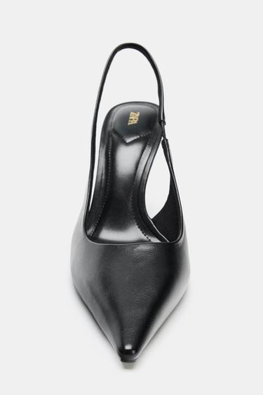 CHAUSSURES OUVERTES À L'ARRIÈRE À TALONS - Noir de Zara - Image 3