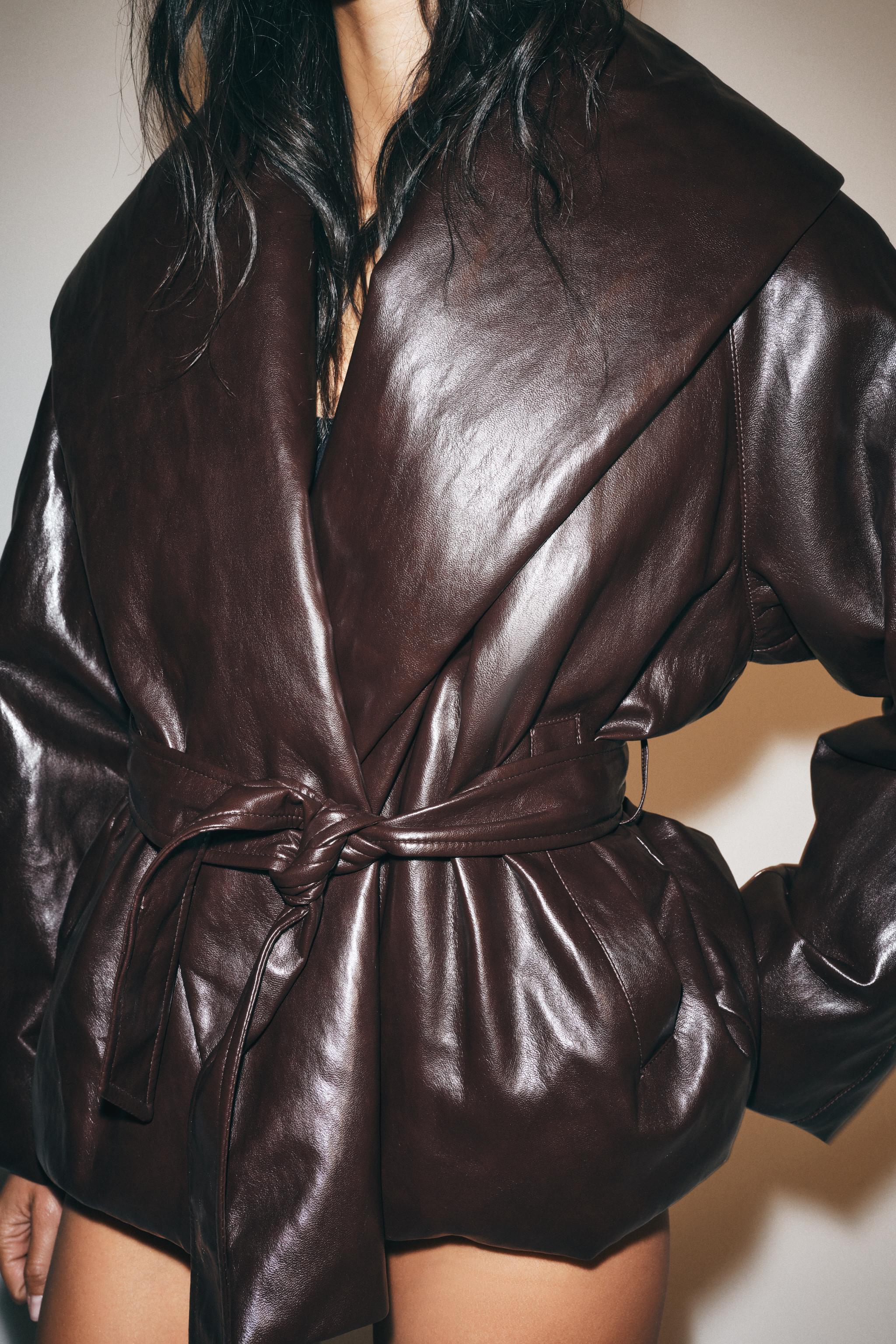 ZW COLLECTION PADDED FAUX LEATHER JACKET
