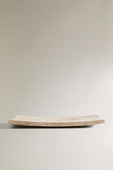 DECORATIVE STONE TRAY - Light beige by Zara