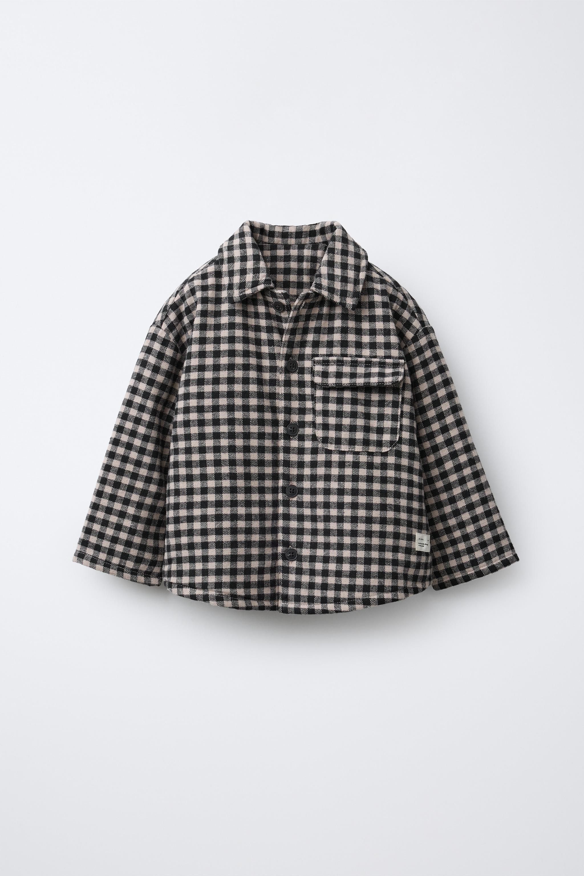 GINGHAM PLAID OVERSHIRT - Black / Ecru | ZARA United States