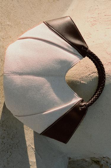 BOLSO MINI SHOPPER CANVAS - Beige claro de Zara