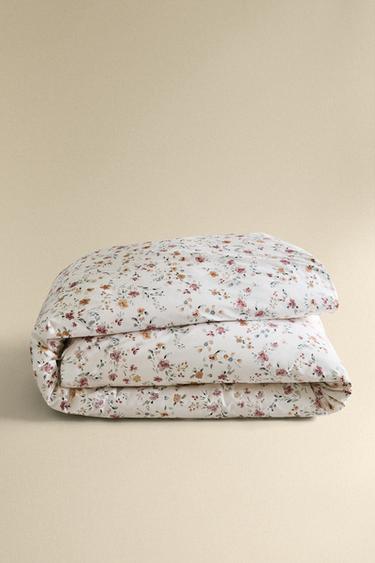 HOUSSE DE COUETTE PERCALE DE COTON FLORALE (200 FILS) - Blanc cassé de Zara - Image 4