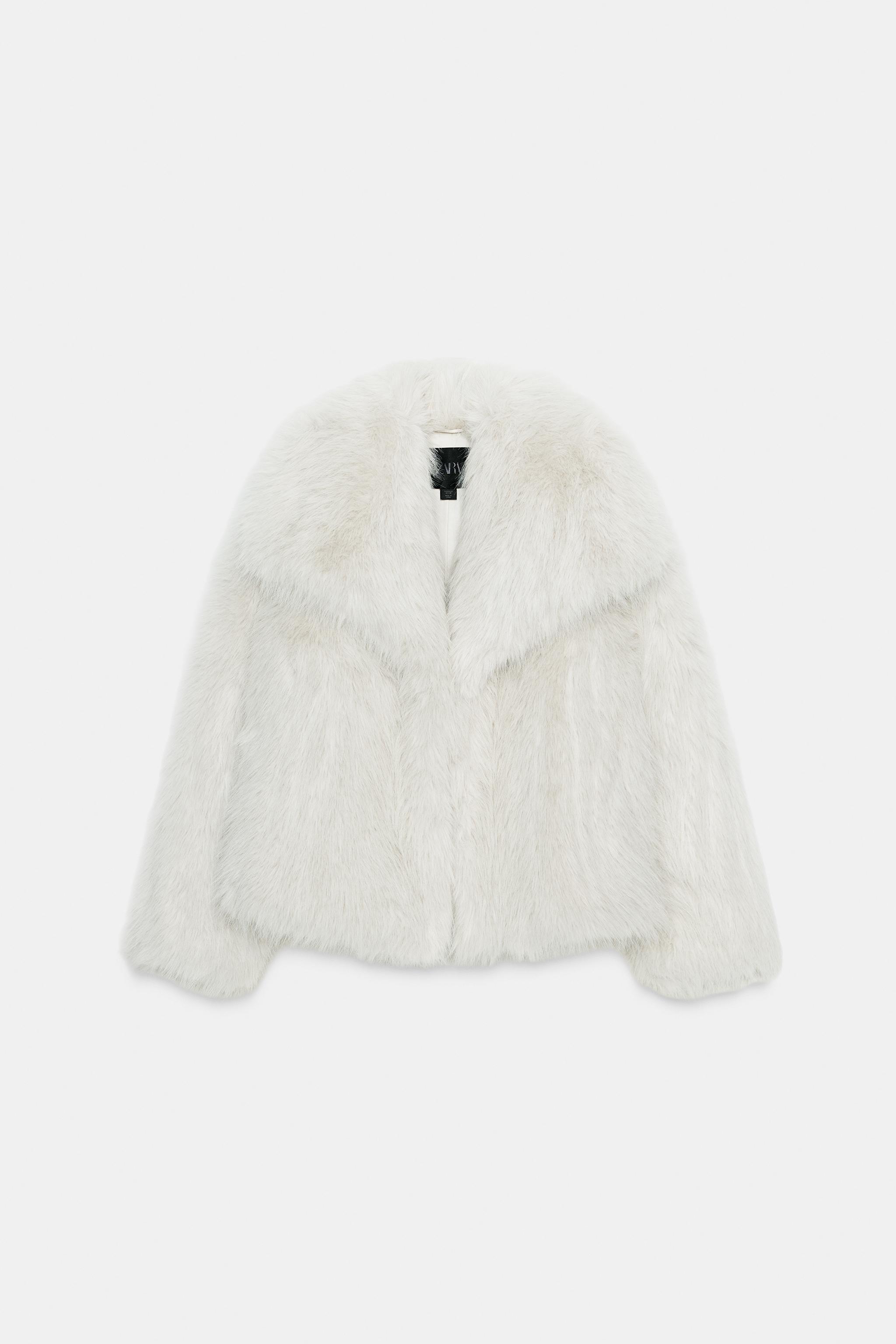 【新品】ZARA ホワイト ファーコート ショート丈 ZARA ホワイトファーコート - メルカリ