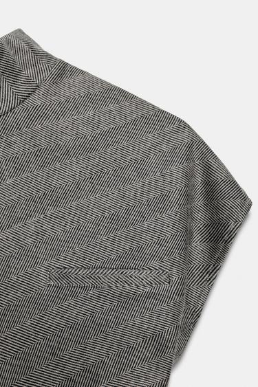 ROBE MI-LONGUE À CHEVRONS - Gris / Beige de Zara - Image 9