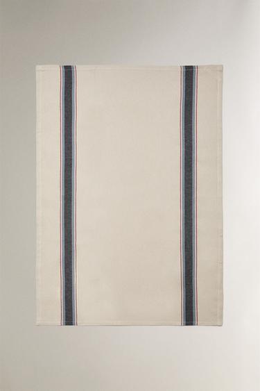 STRIPED COTTON TEA TOWEL - Blue by Zara - Image 1