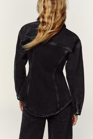 CHEMISE Z1975 AJUSTÉE EN JEAN - Noir de Zara - Image 2