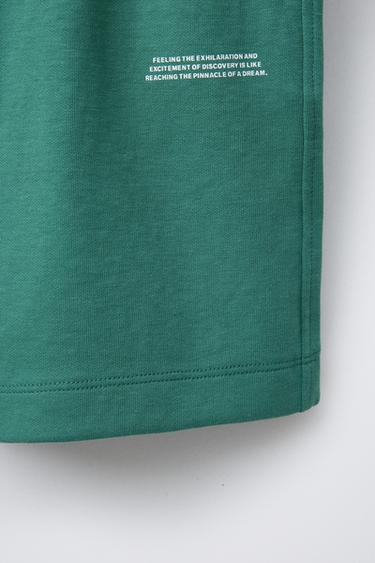 HOODIE AND INTERLOCK BERMUDA SHORTS SET - Green by Zara - Image 7