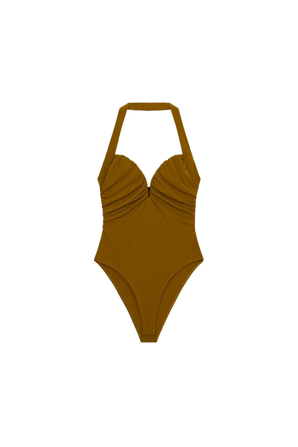 DRAPED HALTER BODYSUIT - image 3