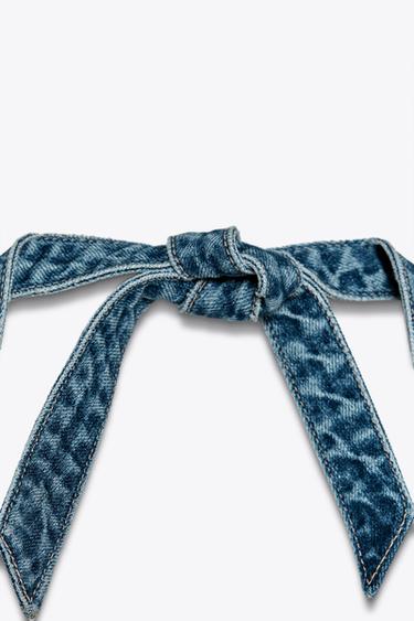COMBINAISON EN DENIM TRF HALTER - Bleu de Zara - Image 6