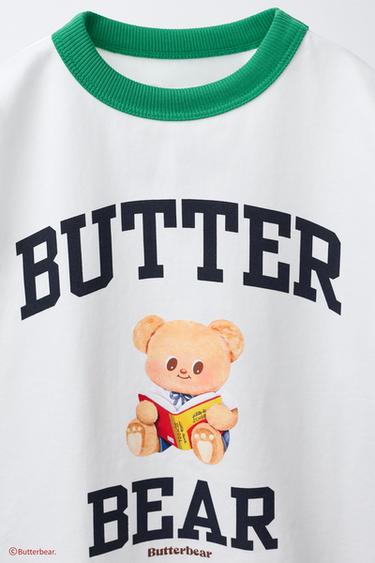 BUTTERBEAR © T-SHIRT WITH TRIM DETAIL - Ecru by Zara - Image 2
