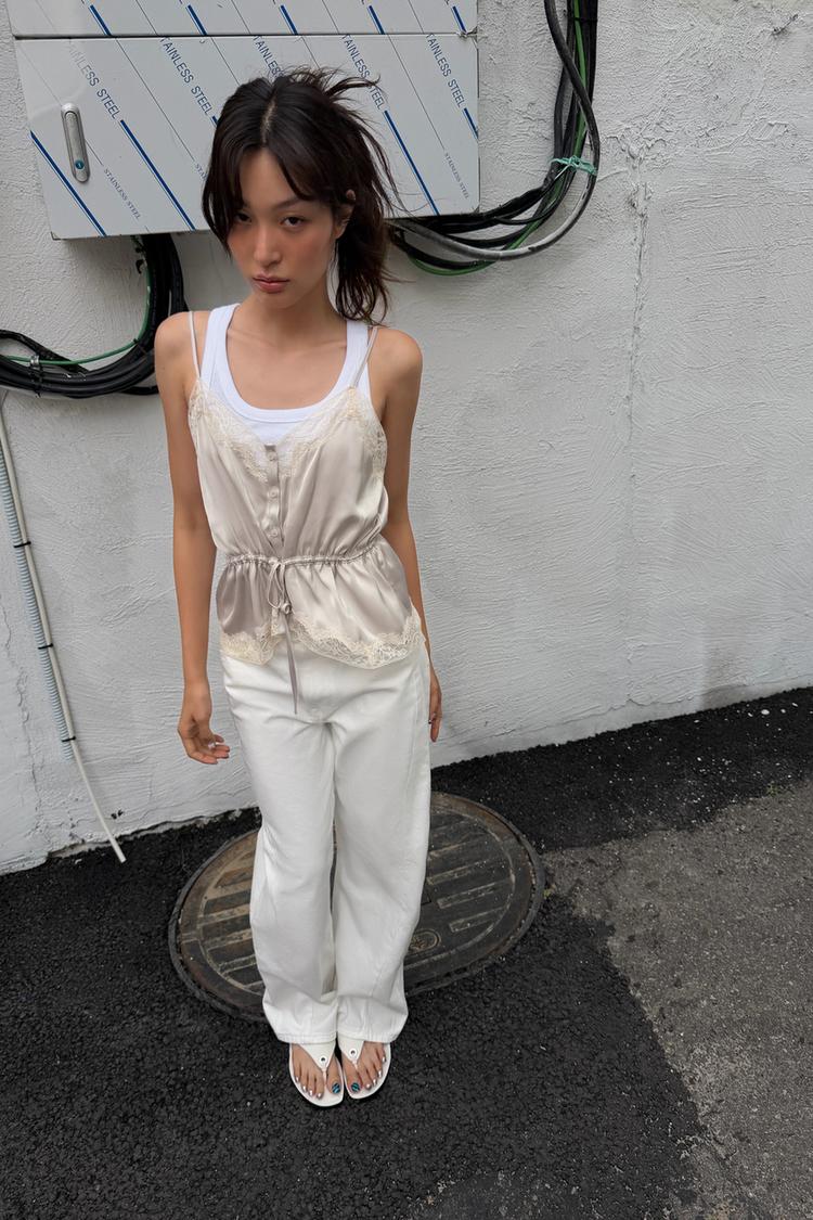 SATIN LACE TOP