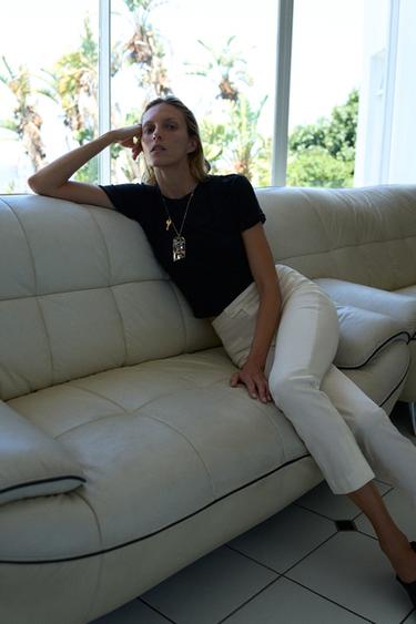 PANTALON LEGGINGS ZW COLLECTION - Écru de Zara - Image 0