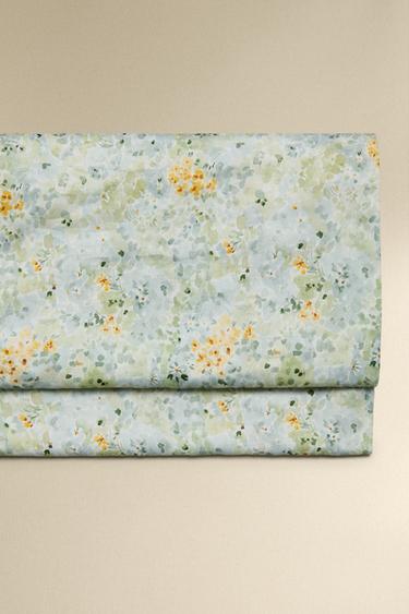 SÁBANA ENCIMERA ESTAMPADO FLORAL - Verde de Zara