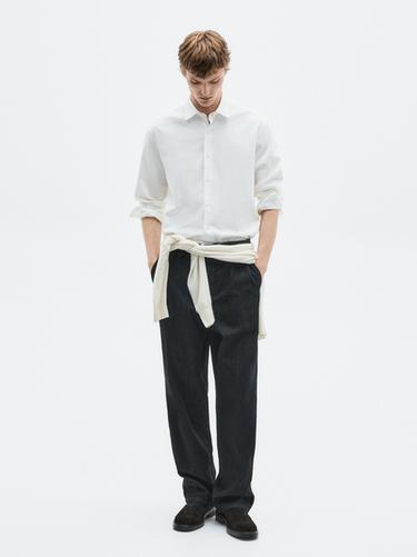 Zara Regular fit cotton blend shirt - LIMITED - White - Image 0