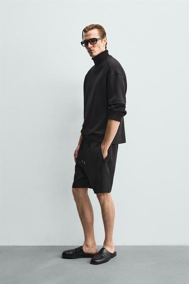 ΒΕΡΜΟΥΔΑ JOGGER RELAXED FIT INTERLOCK - Μαύρο του Zara