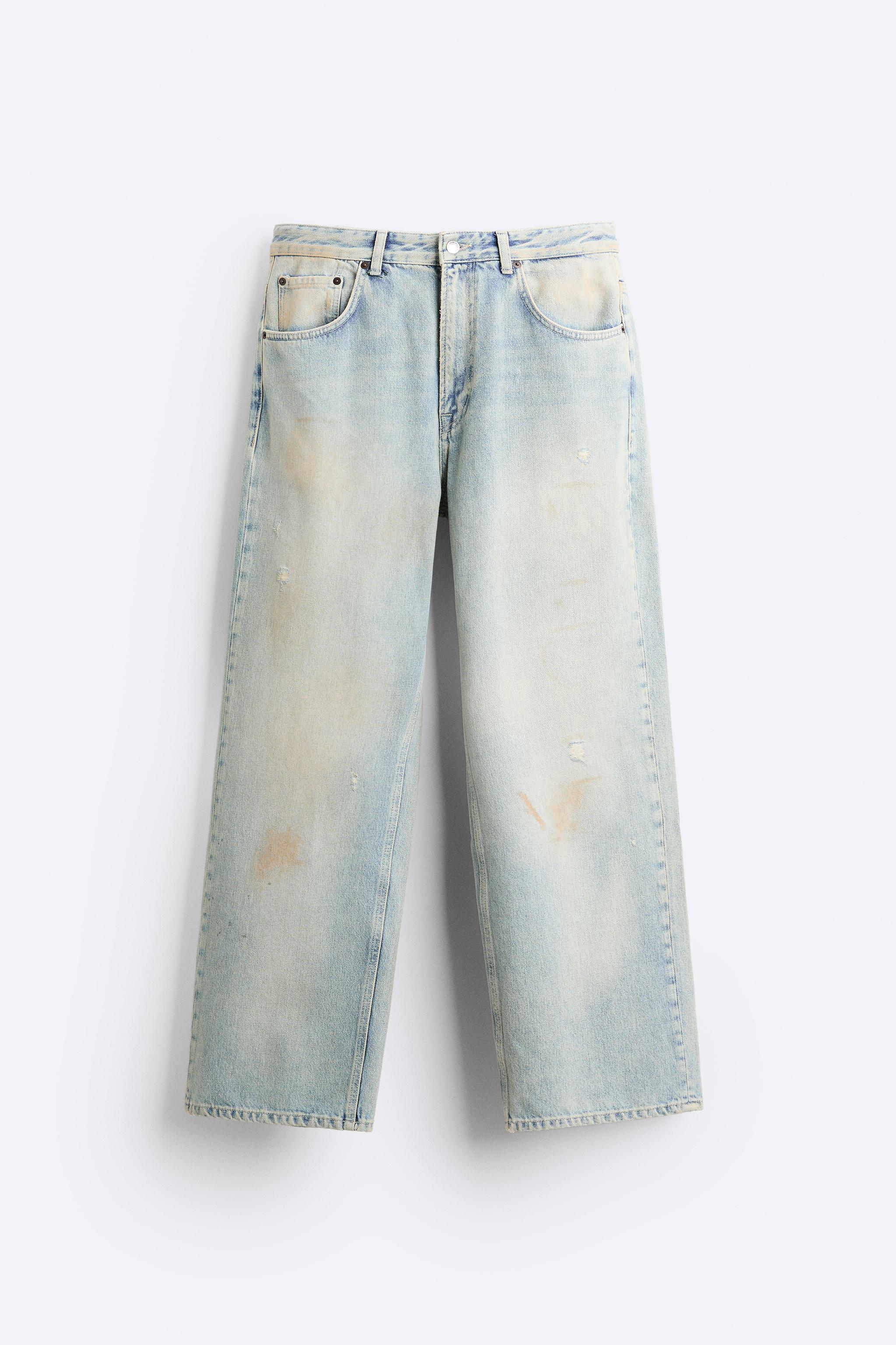 WASHED BAGGY JEANS - Mid-blue