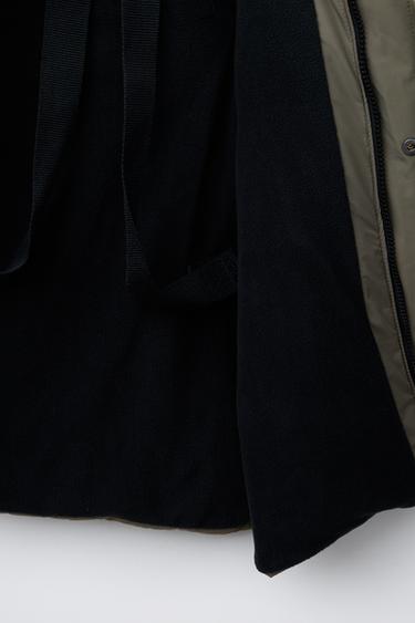 DOUDOUNE LONGUE EN PLUME ET DUVET DÉPERLANTE ET COUPE-VENT - Kaki de Zara - Image 9