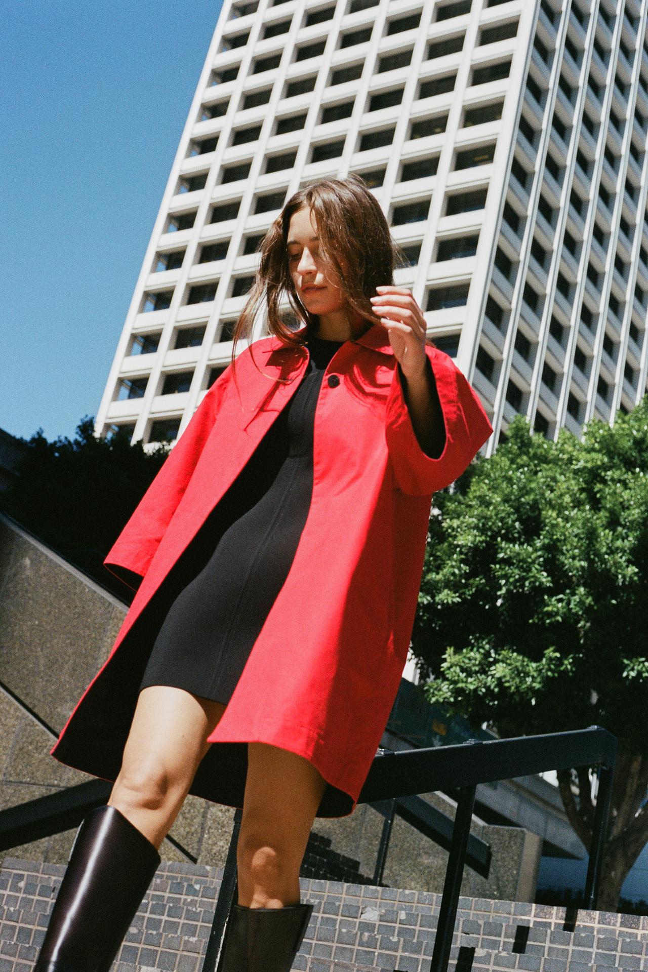 ZW Collection Reversible Midi Trench — Red