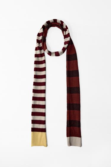 STRIPED KNIT SCARF - Multicoloured by Zara