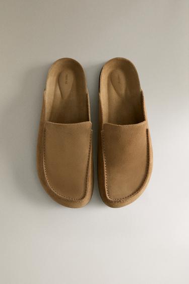 LEATHER MULE CLOG SLIPPERS - Brown by Zara - Image 2