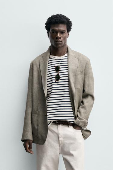 RELAXED FIT TEXTURED BLAZER - Beige by Zara