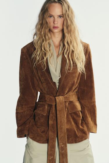 BLAZER CUIR DAIM - Toffee de Zara - Image 2