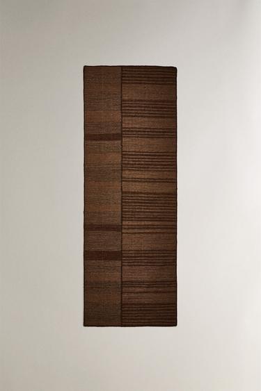 WOOL RUG WITH CONTRAST STRIPES - Brown by Zara - Image 2