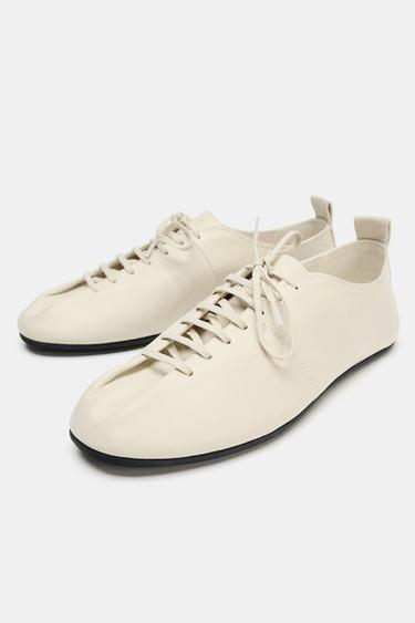 SOFT LEATHER DERBY SHOES - white by Zara - Image 1