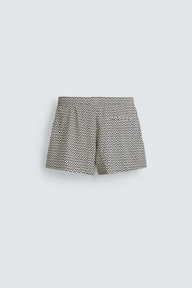 SHORT GEOMETRIC PRINT SWIMMING TRUNKS - Ecru by Zara - Image 6