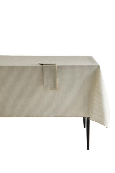 OVERLOCK STRIPED TABLECLOTH - GREENISH by Zara