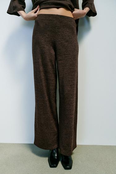 BASIC PIQUÉ PANTS — Dark brown 2