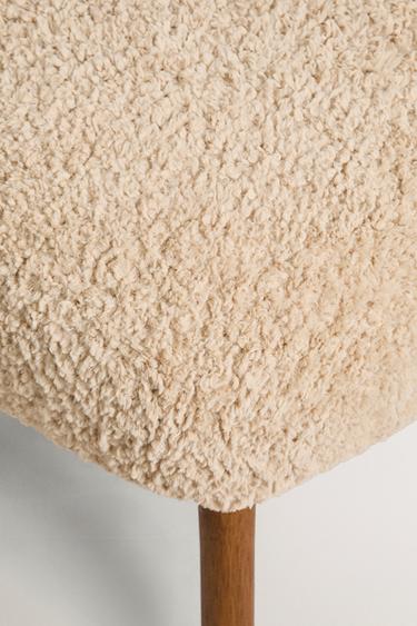 TABOURET REPOSE-PIEDS TISSU BOUCLÉ - Beige foncé de Zara - Image 2