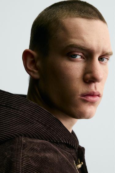 CORDUROY JACKET WITH HOOD AND FIREMAN CLASP - Brown by Zara - Image 5