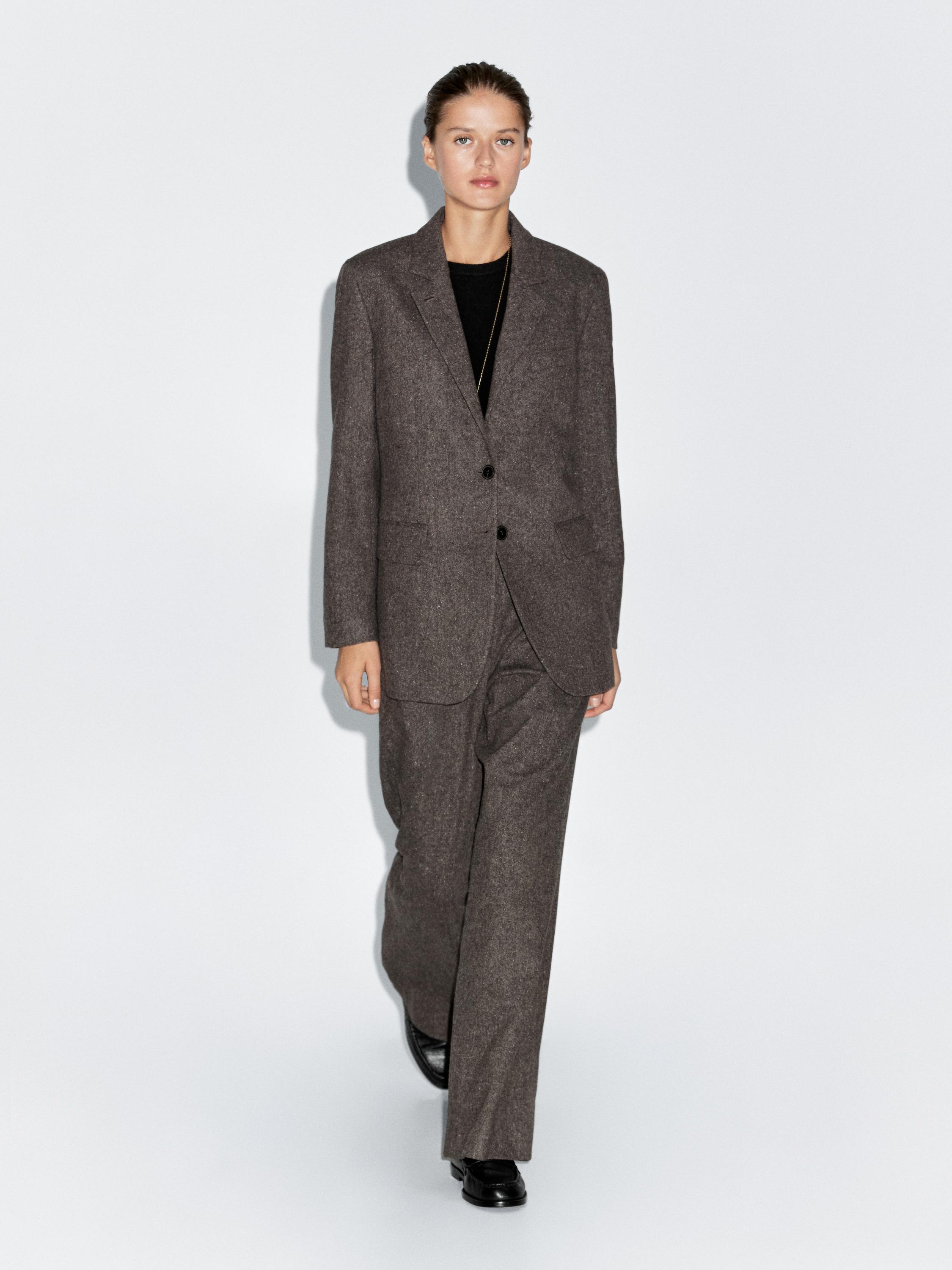 Knickerbocker yarn effect suit blazer