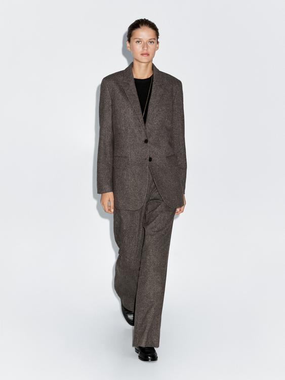 Knickerbocker yarn effect suit blazer