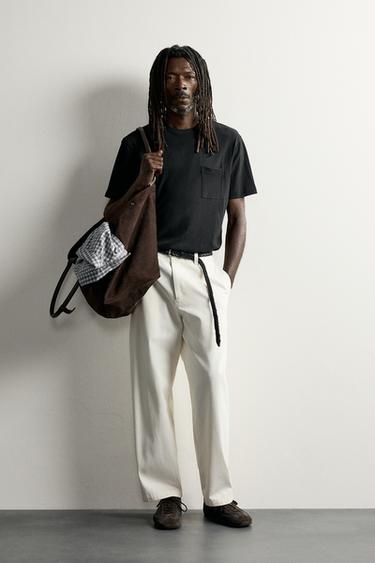 Zara AARON LEVINE X ZARA POCKET T-SHIRT - Black