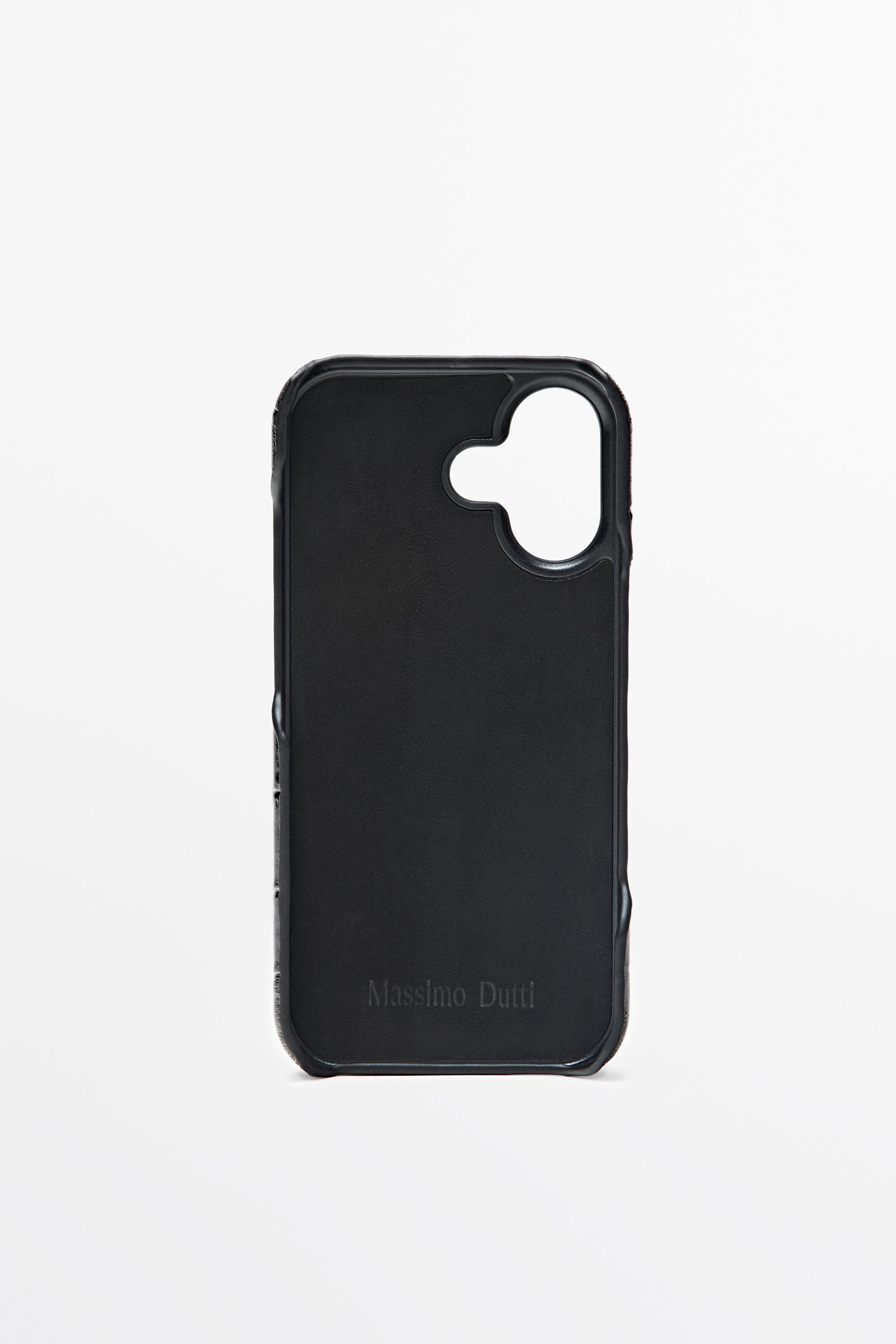 Textured Nappa leather iPhone 17 case